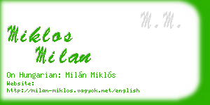 miklos milan business card