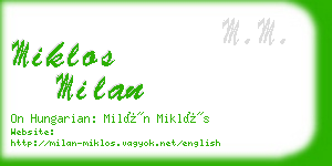 miklos milan business card